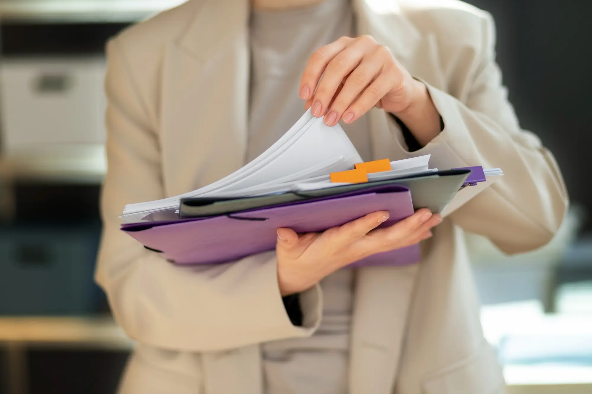 accountant organizing documents